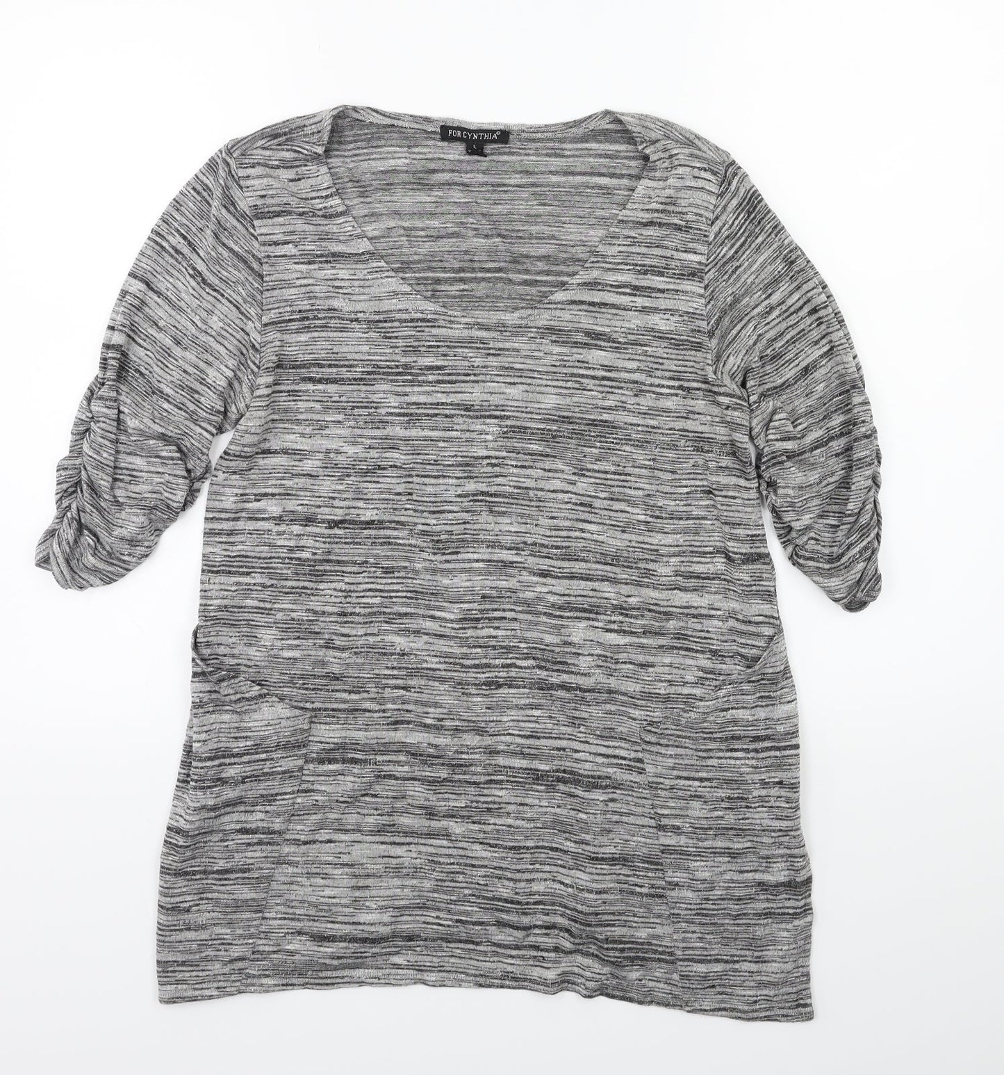 For Cynthia Womens Grey   Basic T-Shirt Size L