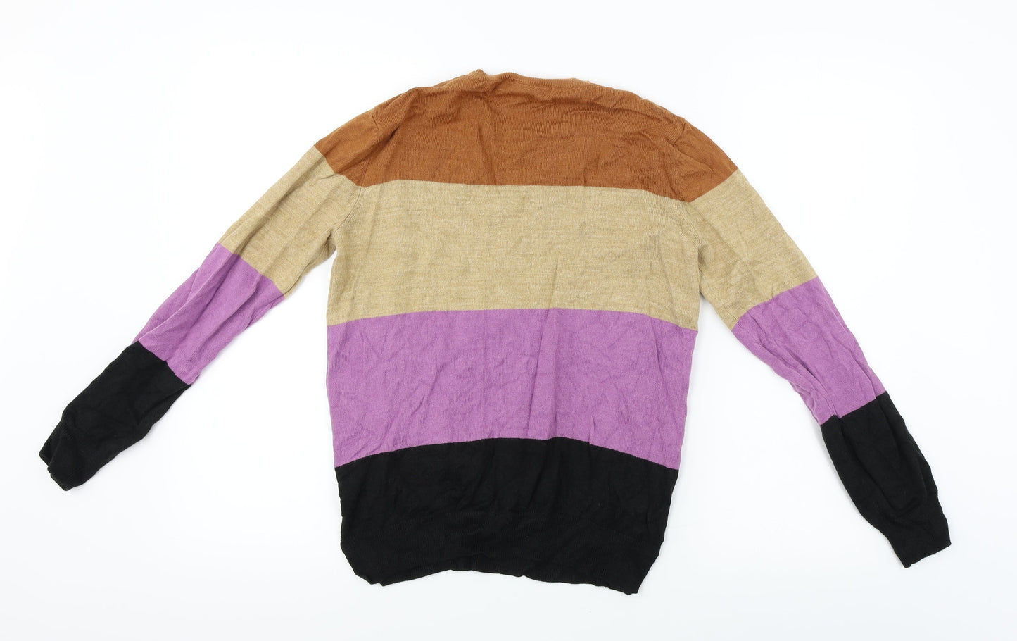 Marks and Spencer  Womens Beige Striped  Pullover Jumper Size 10