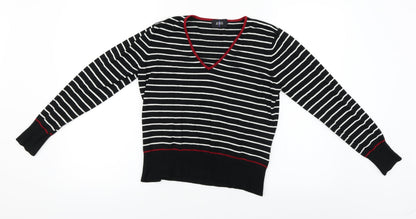 Debenhams  Womens Black Striped  Pullover Jumper Size L