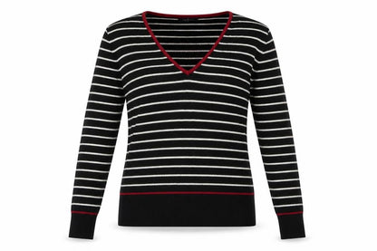 Debenhams  Womens Black Striped  Pullover Jumper Size L
