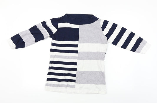 Bonmarché  Womens Blue Striped  Pullover Jumper Size XS