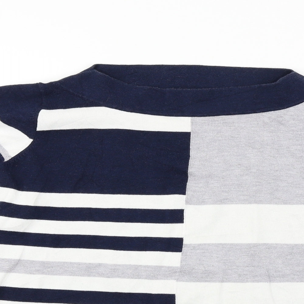Bonmarché  Womens Blue Striped  Pullover Jumper Size XS