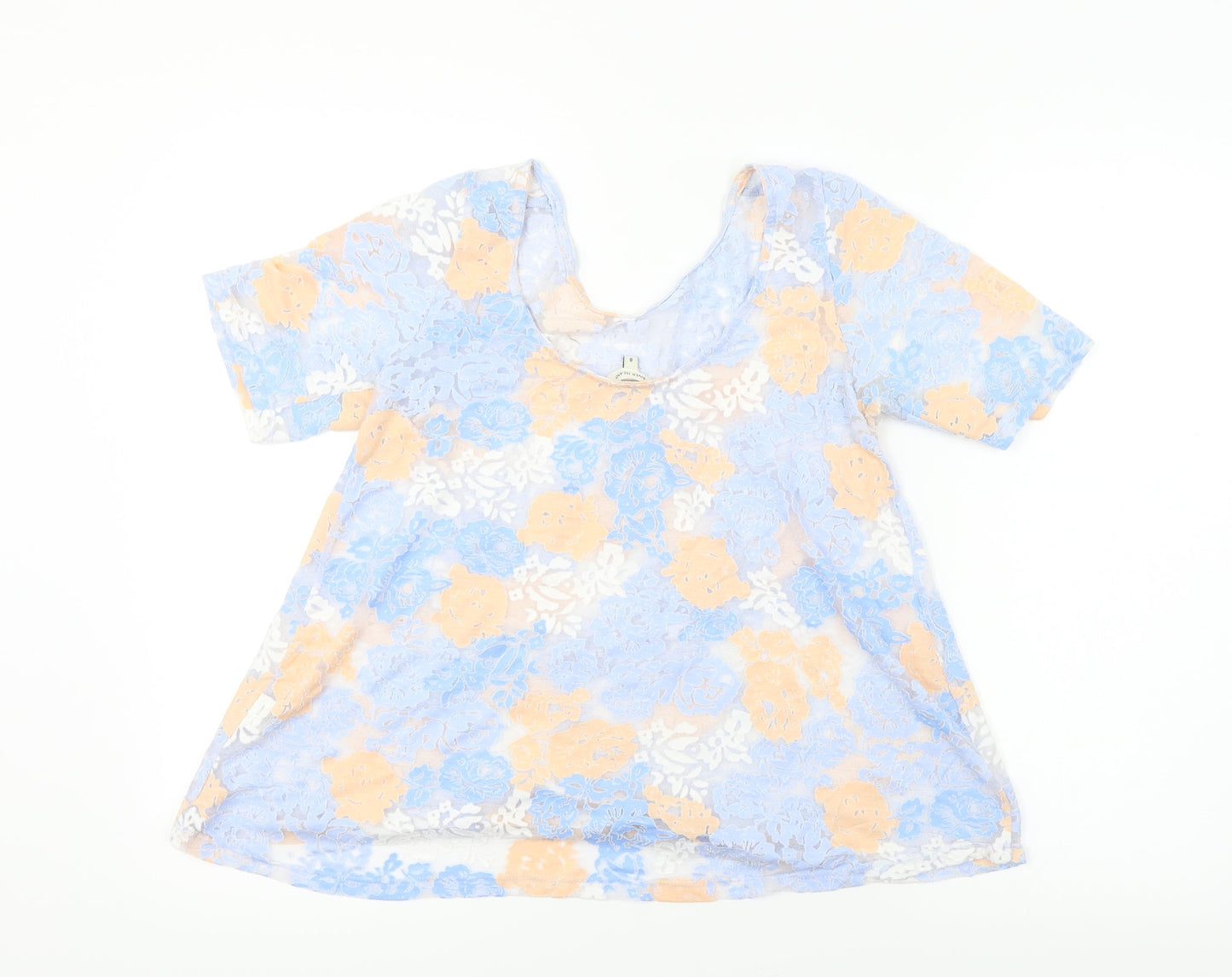 River Island  Womens Blue Floral  Basic T-Shirt Size 8