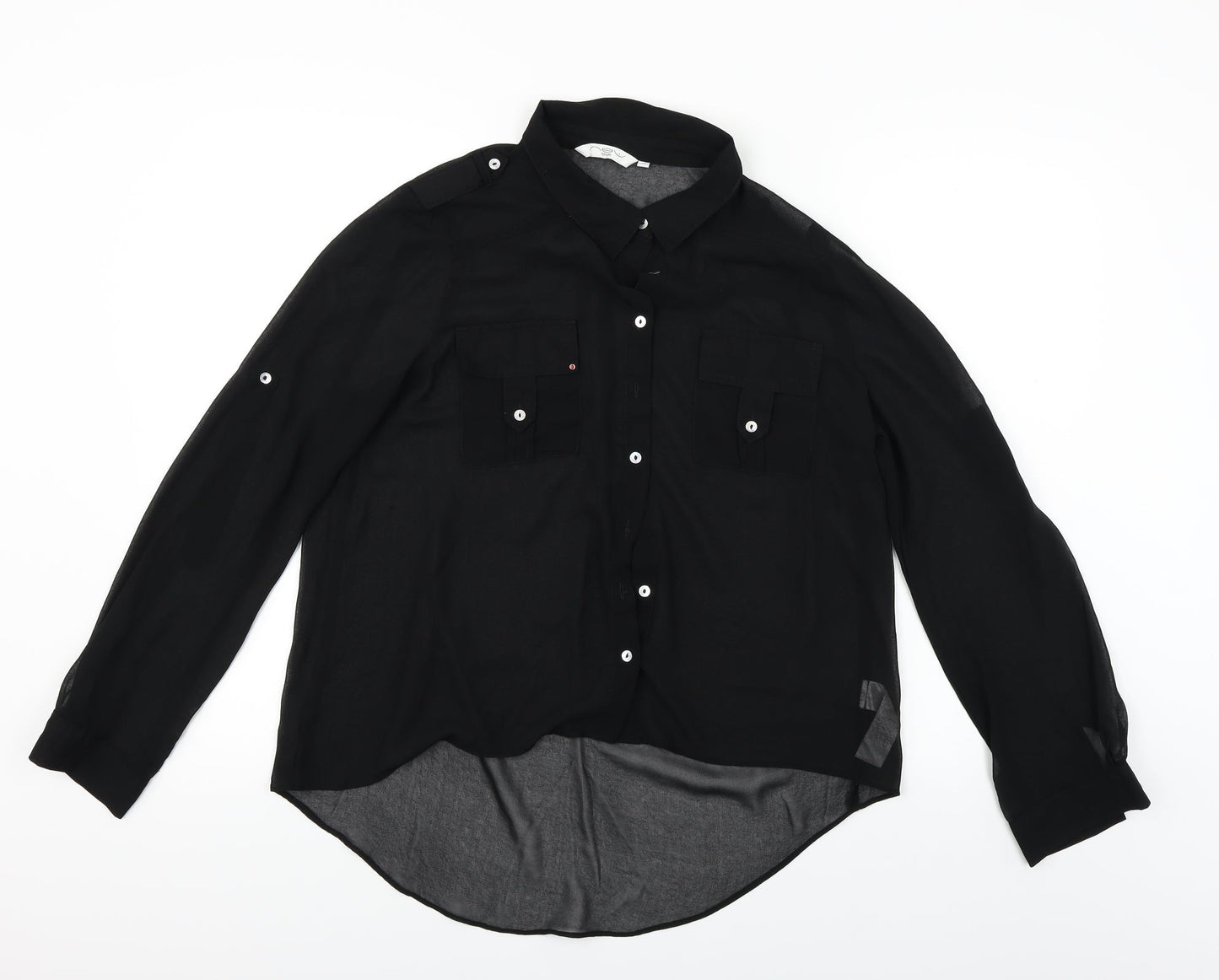 New Look  Womens Black   Basic Button-Up Size 14