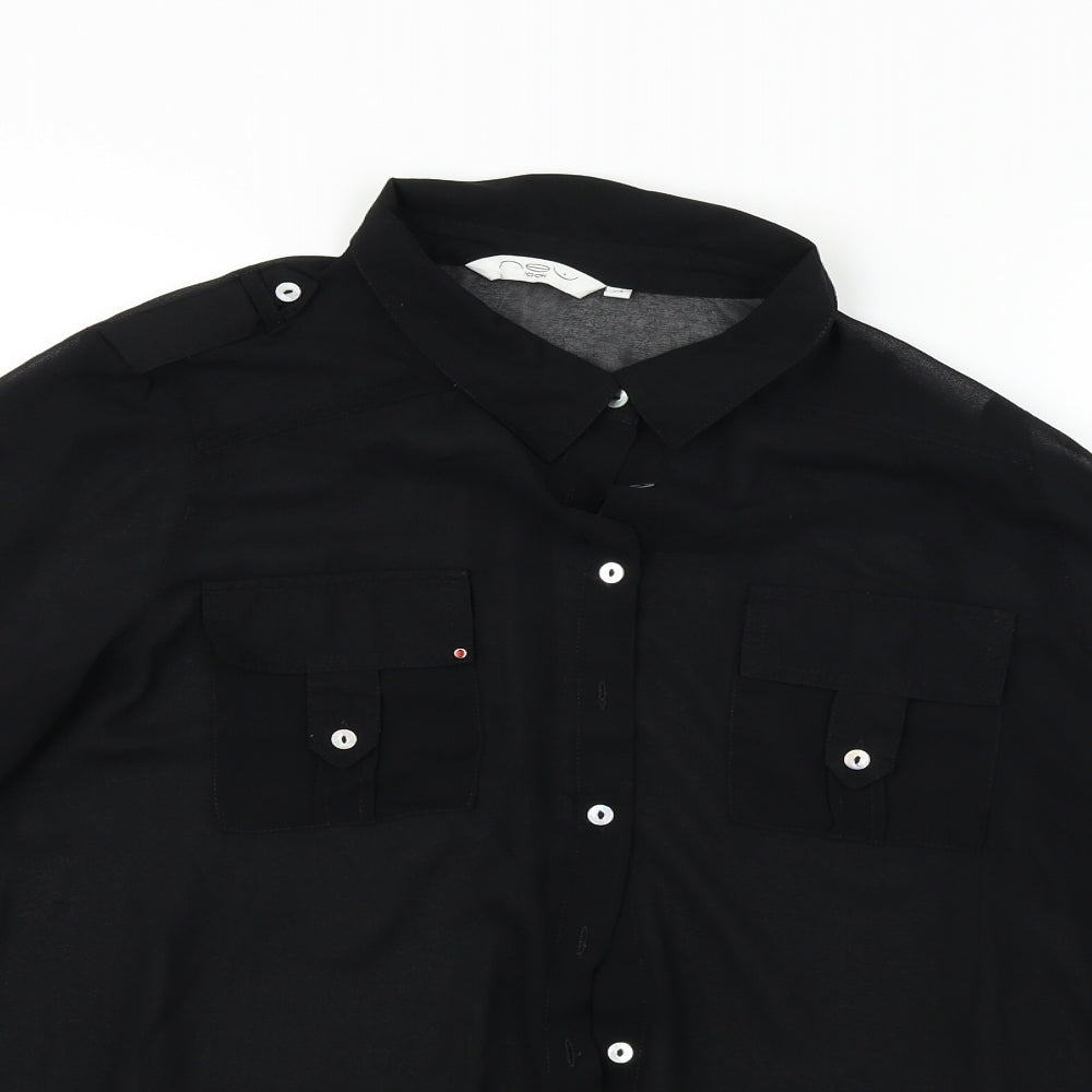 New Look  Womens Black   Basic Button-Up Size 14