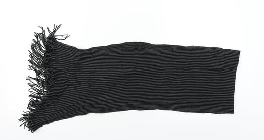 Preworn Mens Black Striped  Scarf  One Size