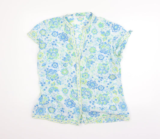 New Look Womens Blue Floral  Basic Button-Up Size 14