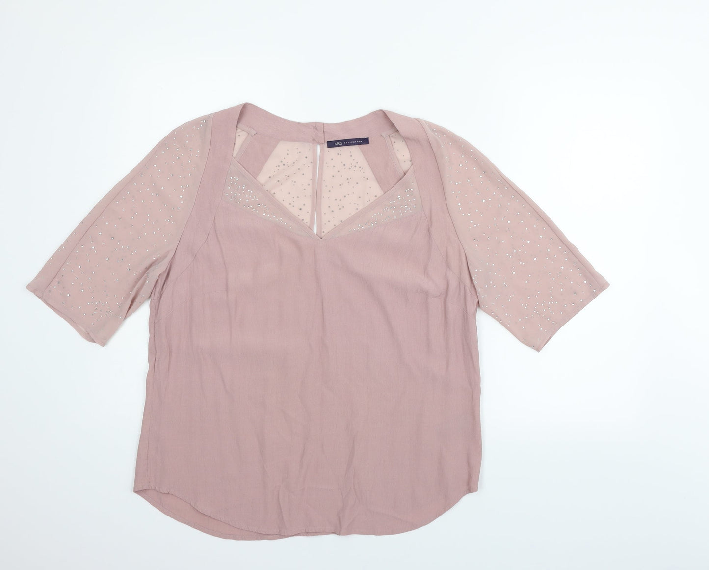 Marks and Spencer Womens Beige   Basic Blouse Size 14