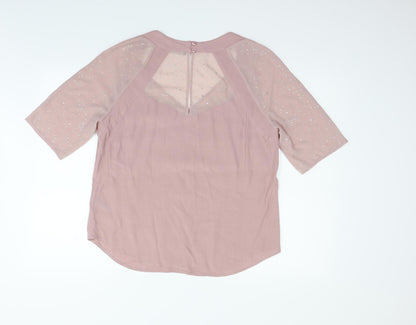 Marks & Spencer Womens Beige   Basic Blouse Size 14