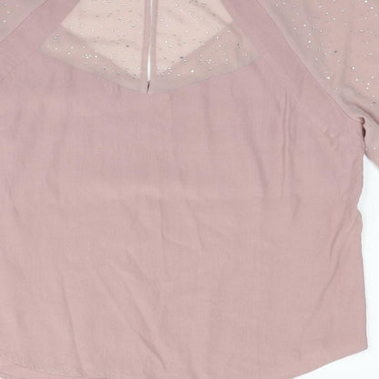 Marks & Spencer Womens Beige   Basic Blouse Size 14