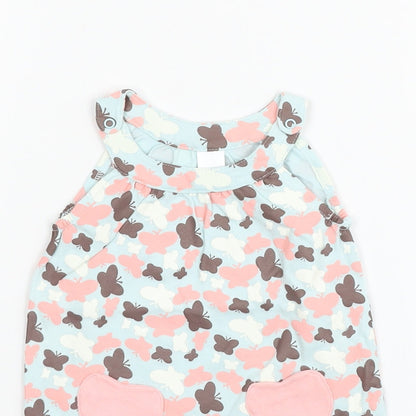 Close-up detail of Adams Kids girls’ blue geometric fit & flare, size 6-9, months