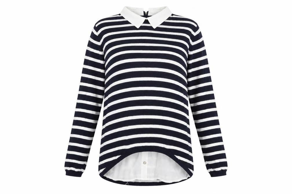 Atmosphere Womens Blue Striped  Pullover Jumper Size 12