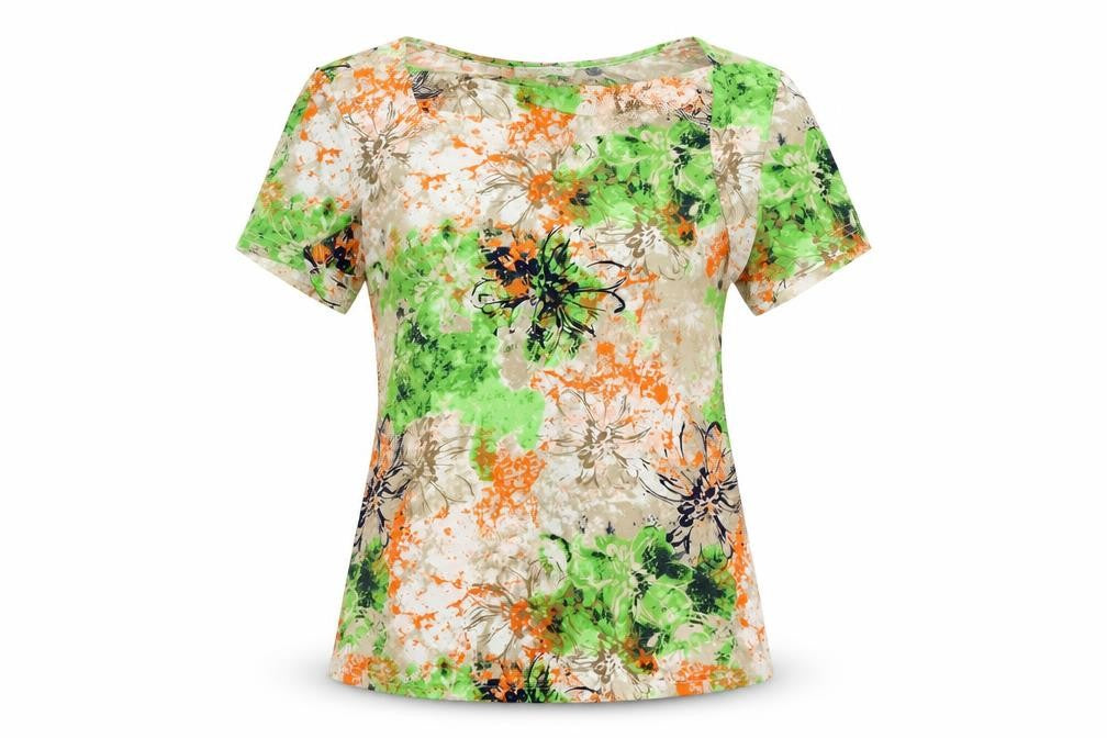 anna rose Womens Green Floral  Basic Blouse Size S