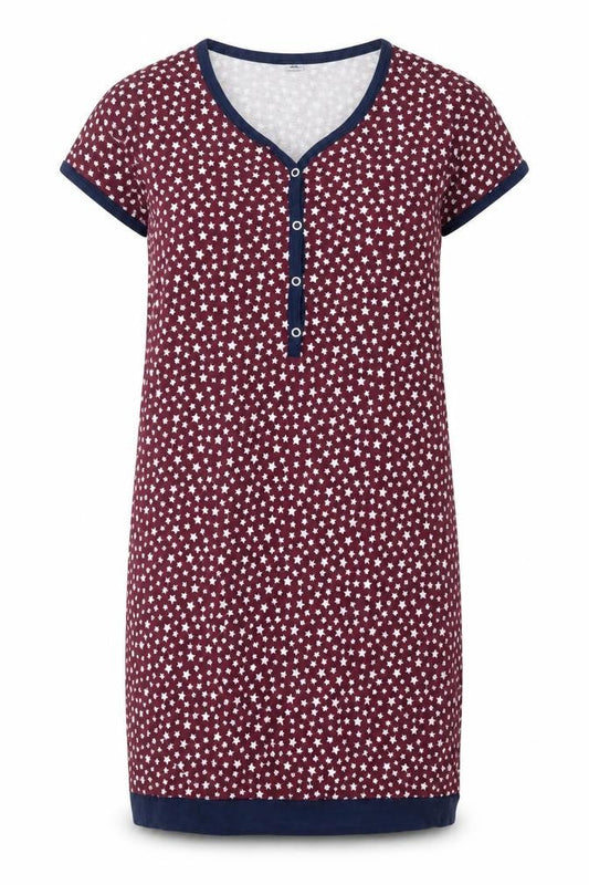 Womens Purple Geometric Jersey T-Shirt Dress  Size M  - Stars