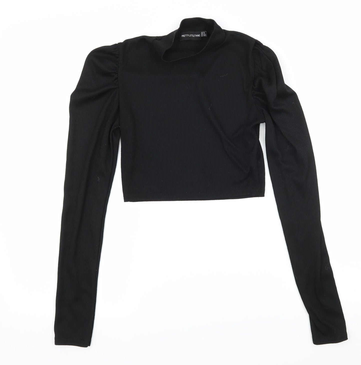 PRETTYLITTLETHING Womens Black  Jersey Basic T-Shirt Size 8