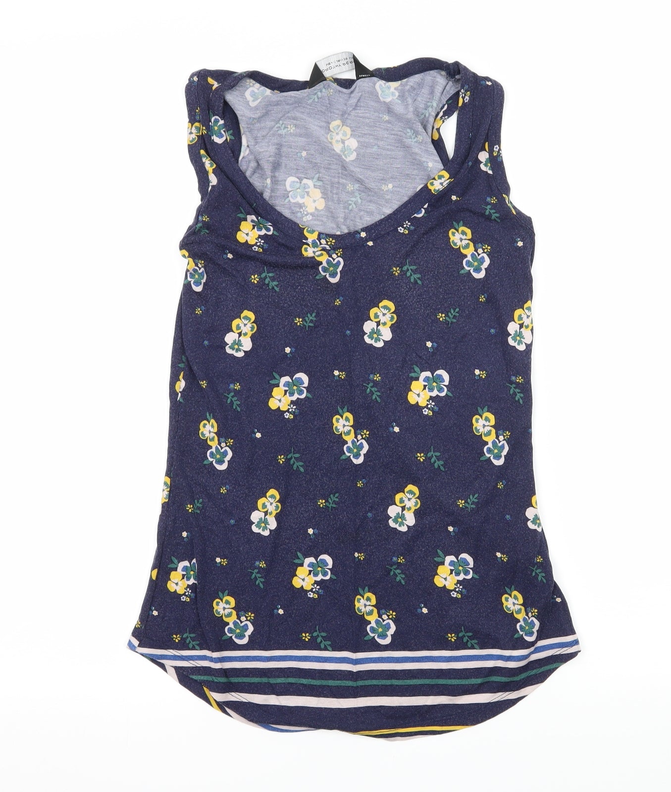 Dorothy Perkins Womens Blue Floral Jersey Basic Tank Size 8