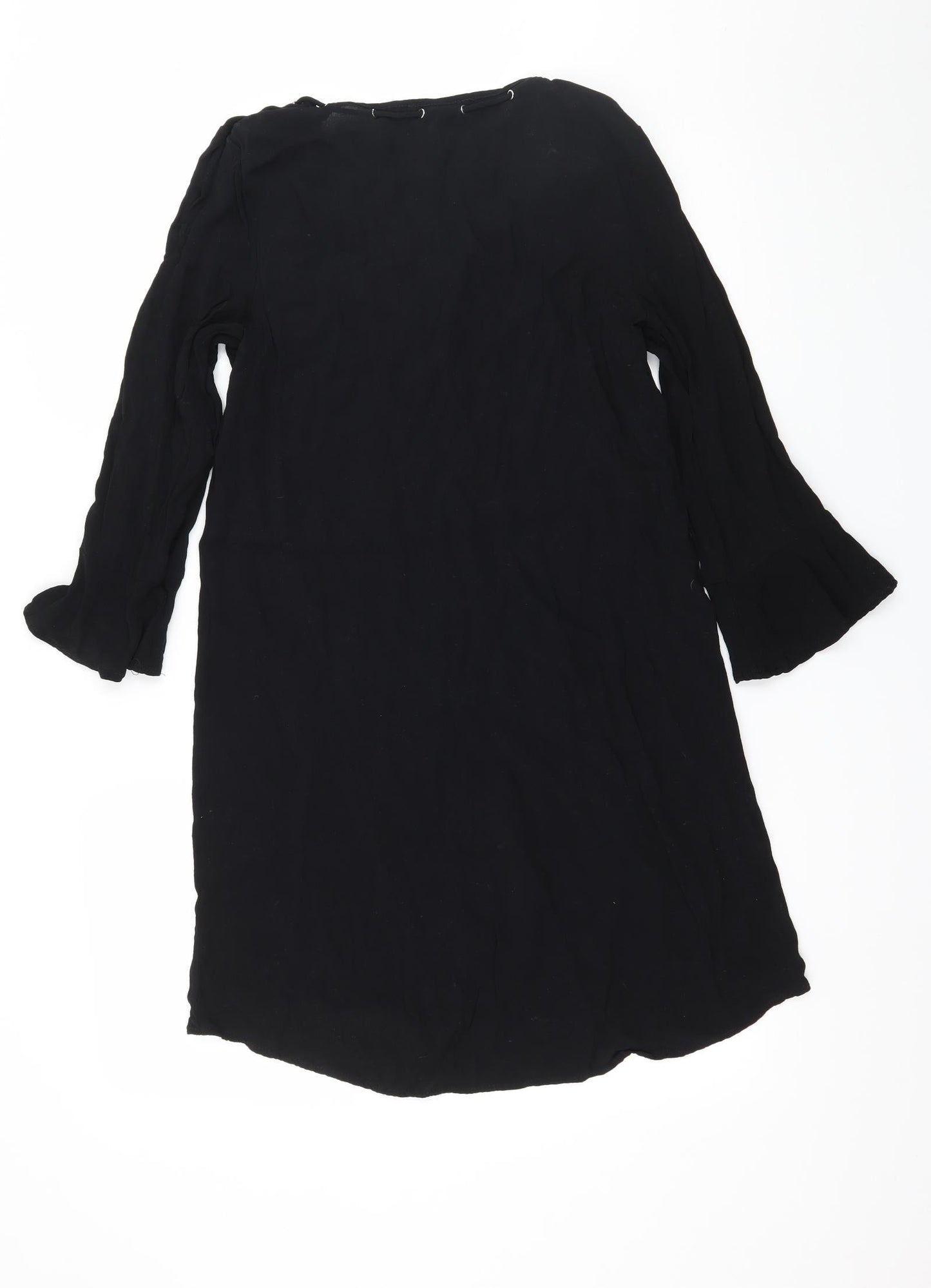 Lunik Womens Black   Basic Blouse Size M  - Lace up detail