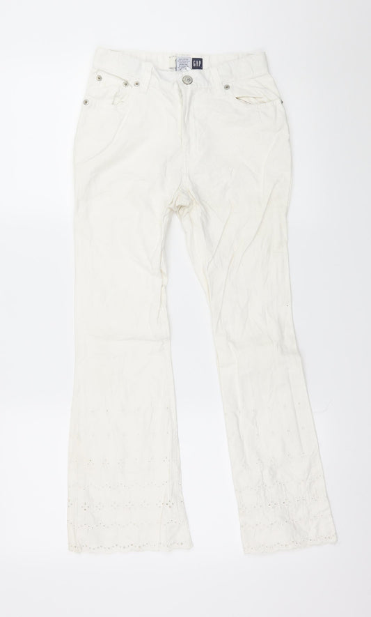 Gap Girls White  Denim Flared Jeans Size 12 Years