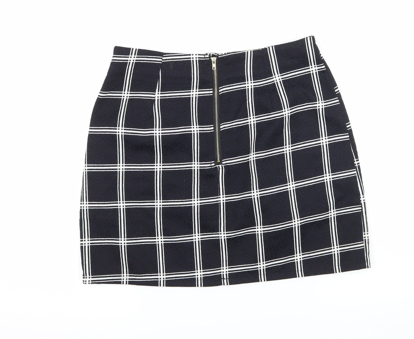 Urmoda Womens Black Check  Mini Skirt Size XS
