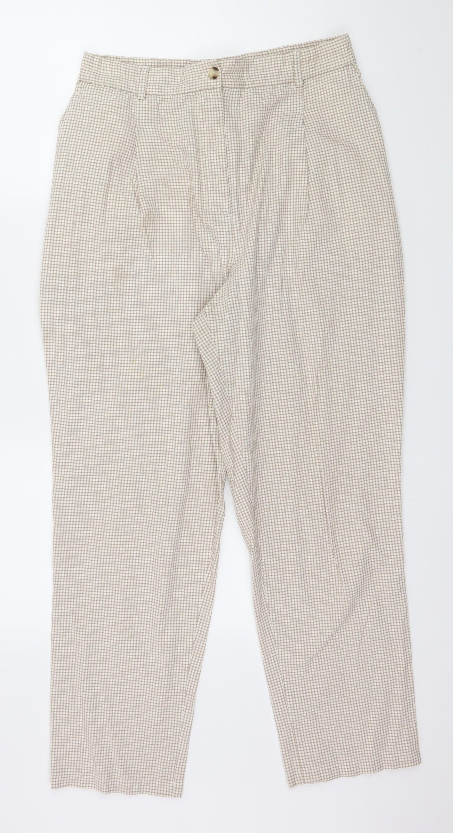 Preworn Womens Brown Check  Trousers  Size 30 in L27 in