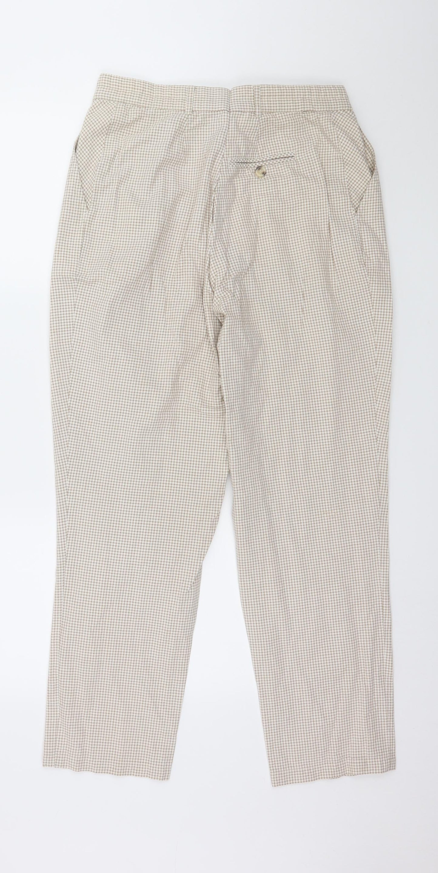 Preworn Womens Brown Check  Trousers  Size 30 in L27 in