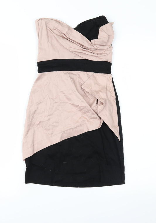 TFNC Womens Black Colourblock  Pencil Dress  Size 8