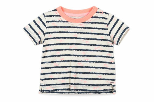 Marks & Spencer Baby White Striped  Basic T-Shirt Size 0-3 Months