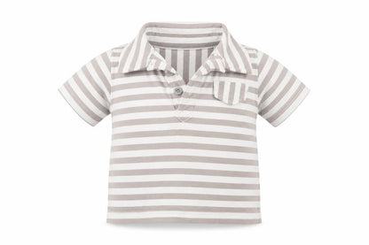 Adams Boys Brown Striped  Basic Polo Size 9-12 Months