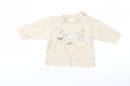 Preloved NEXT Baby Beige   Basic T-Shirt Size 0-3 Months - Front