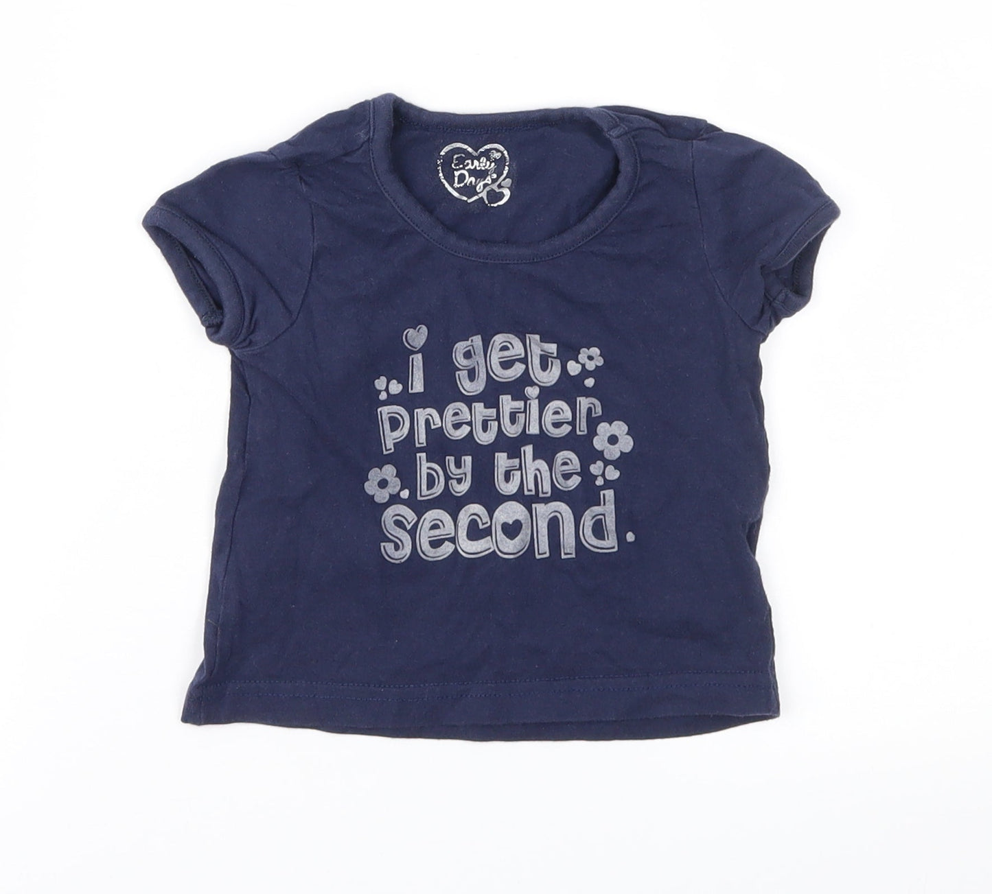 Earlydays Girls Blue   Basic T-Shirt Size 9-12 Months