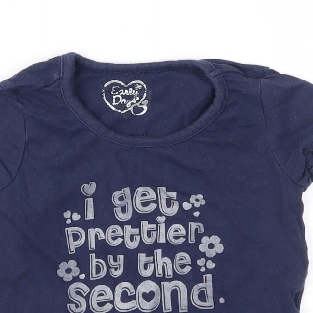 Earlydays Girls Blue   Basic T-Shirt Size 9-12 Months