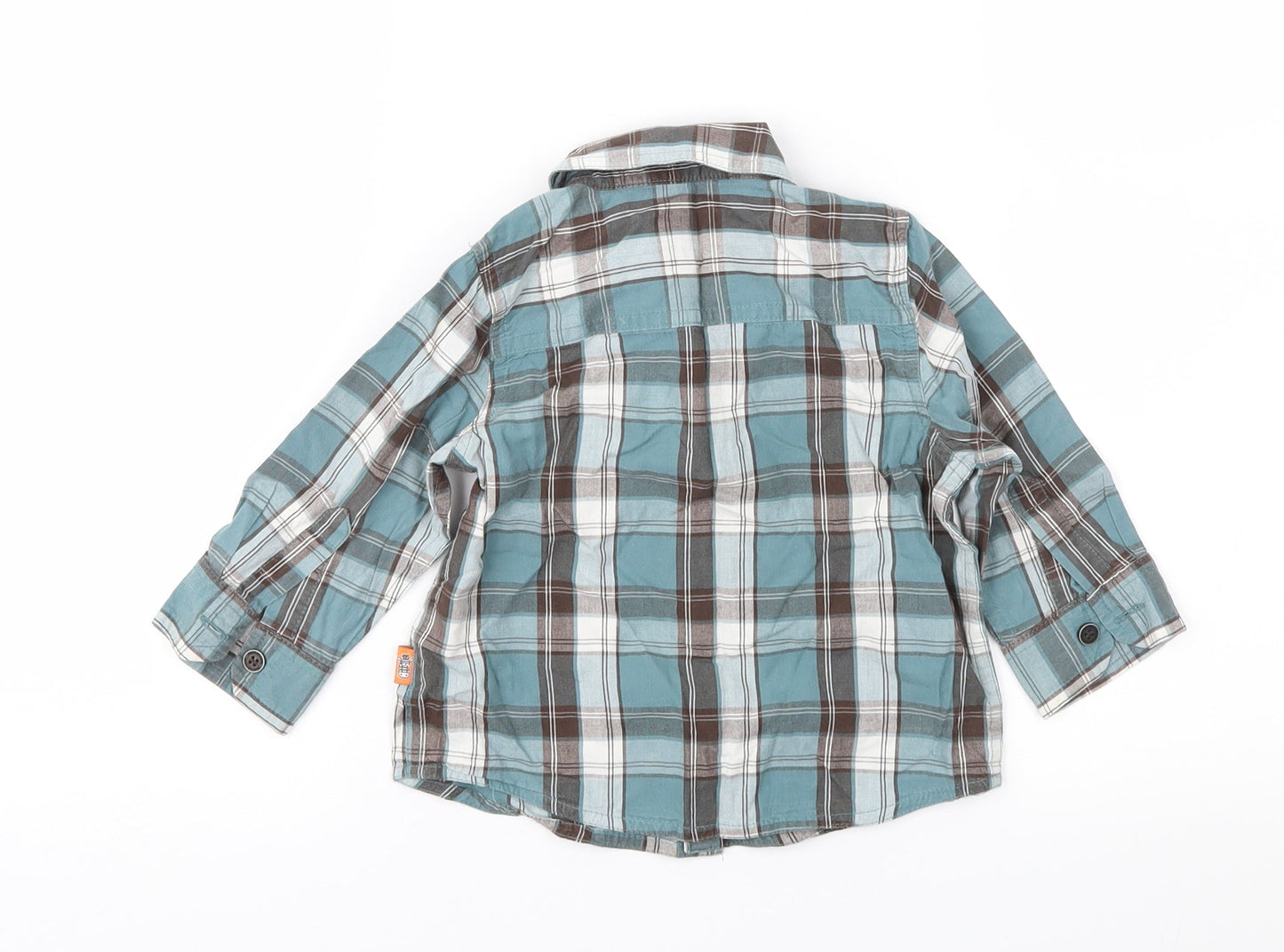 Mothercare Boys Blue Check  Basic Button-Up Size 9-12 Months