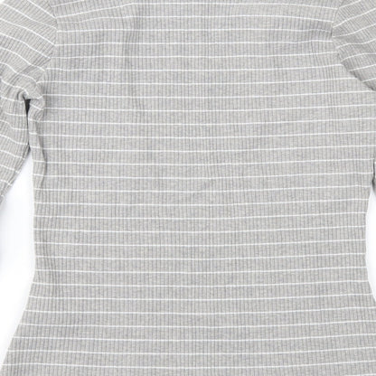 Marks & Spencer Girls Grey Striped  Pullover Jumper Size 12-13 Years
