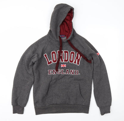 G-Crown Womens Grey Geometric  Pullover Hoodie Size M