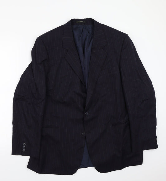 Marks and Spencer Mens Blue Striped  Jacket Suit Jacket Size 44