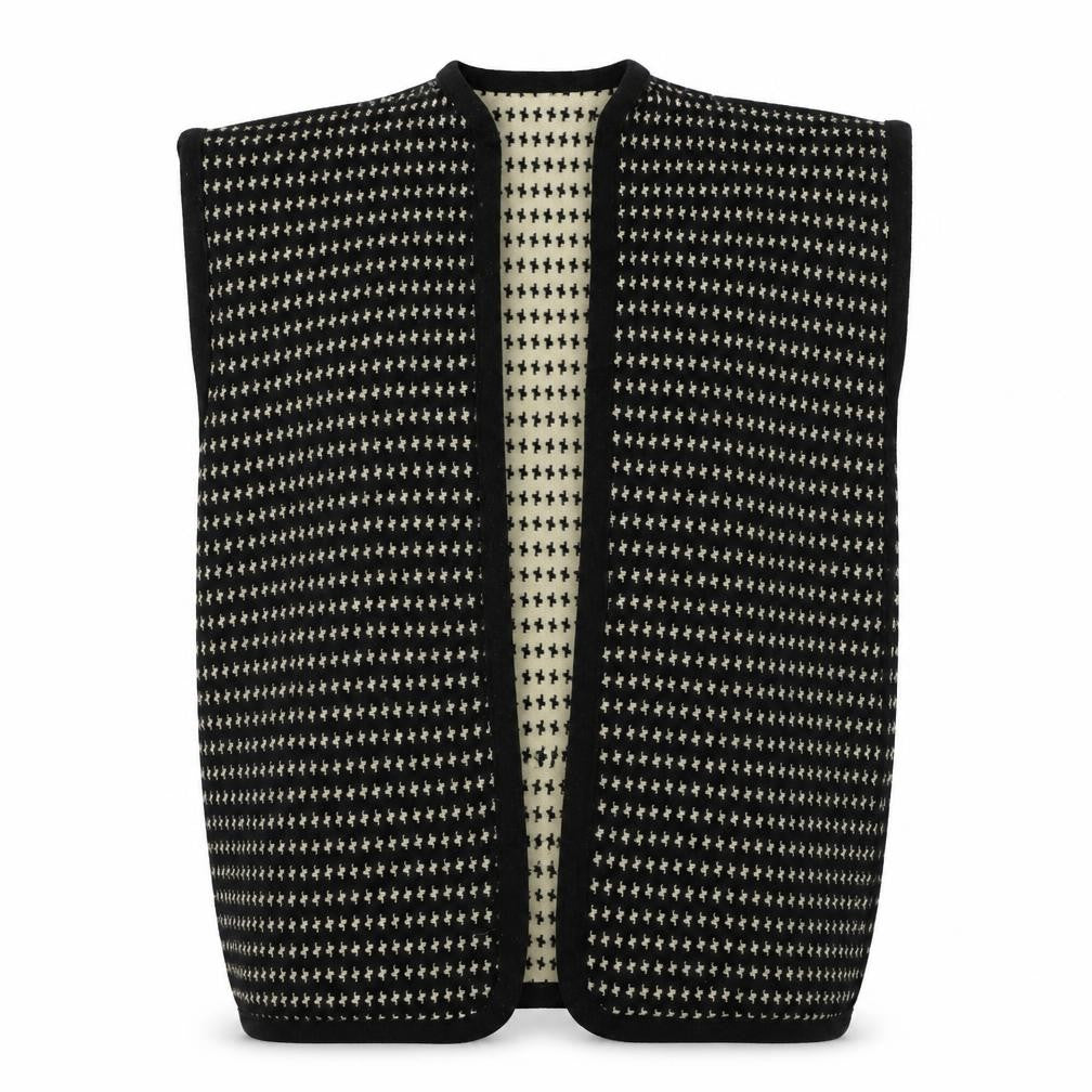 Preworn Womens Black Geometric  Wrap Jumper One Size