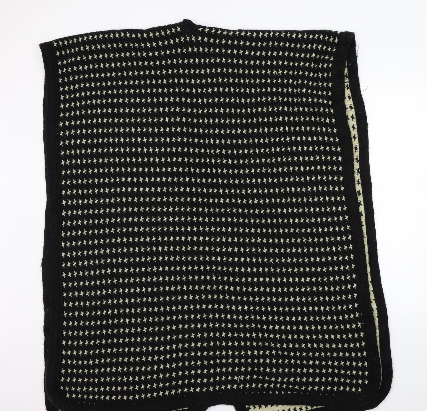 Preworn Womens Black Geometric  Wrap Jumper One Size