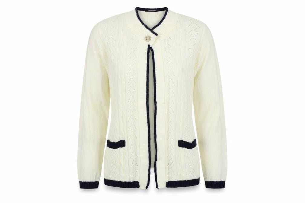 Glimpse Design Womens White   Cardigan Jumper Size L