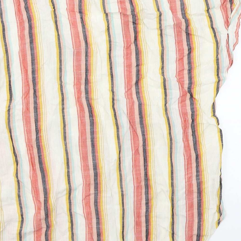 Papaya Womens White Striped  Basic Blouse Size 8