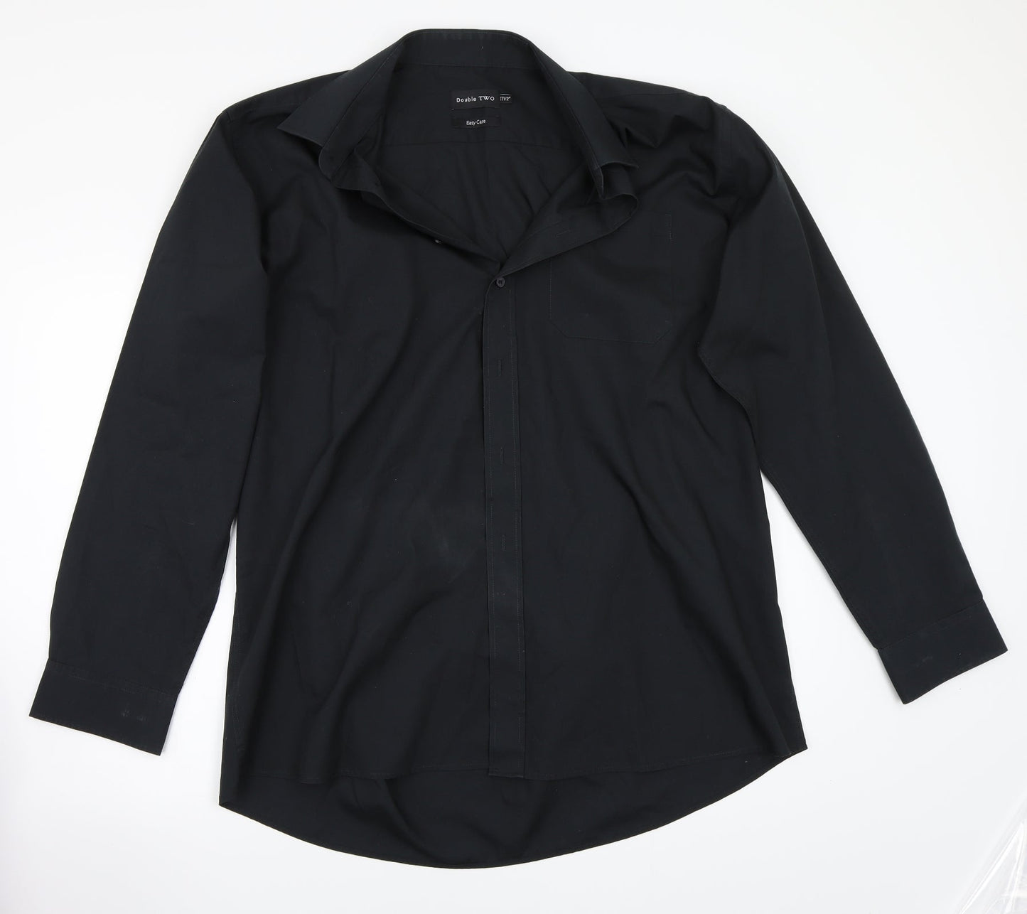 Double TWO Mens Black    Button-Up Size 17