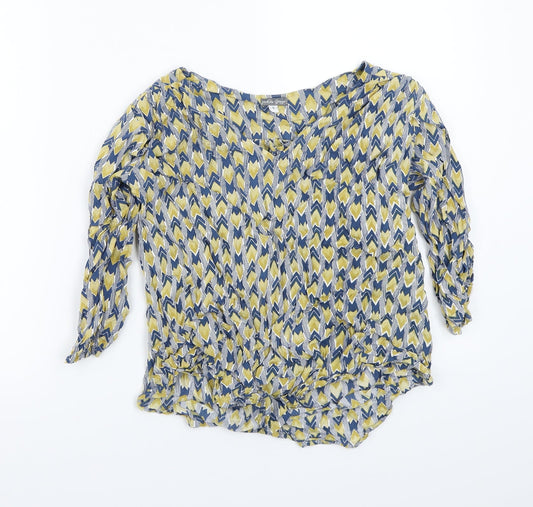 White ginger Womens Blue Geometric  Basic T-Shirt Size XS