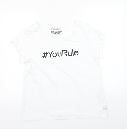ESPRIT Womens White   Basic T-Shirt Size L