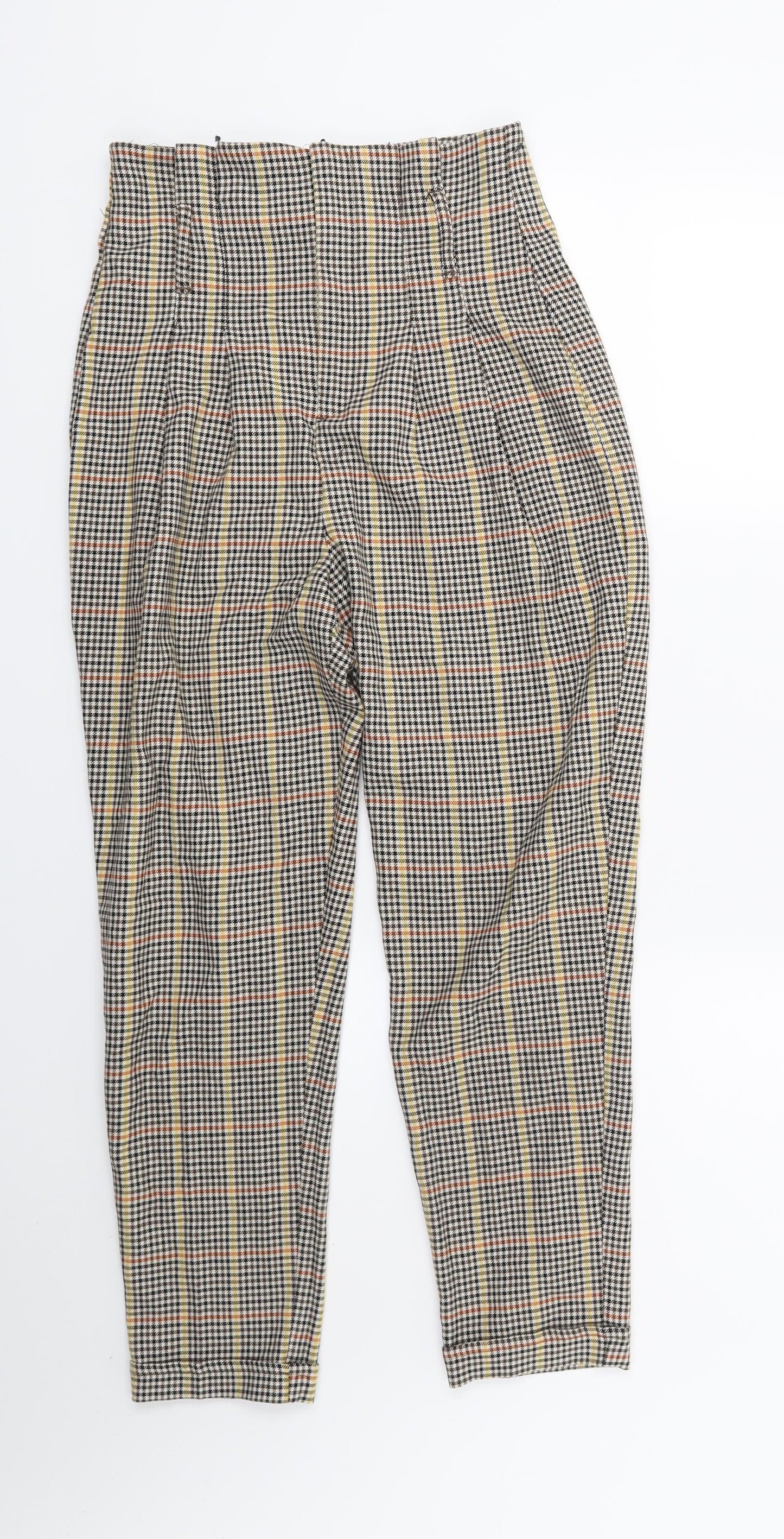Bershka Womens Brown Check  Trousers  Size 6 L22 in