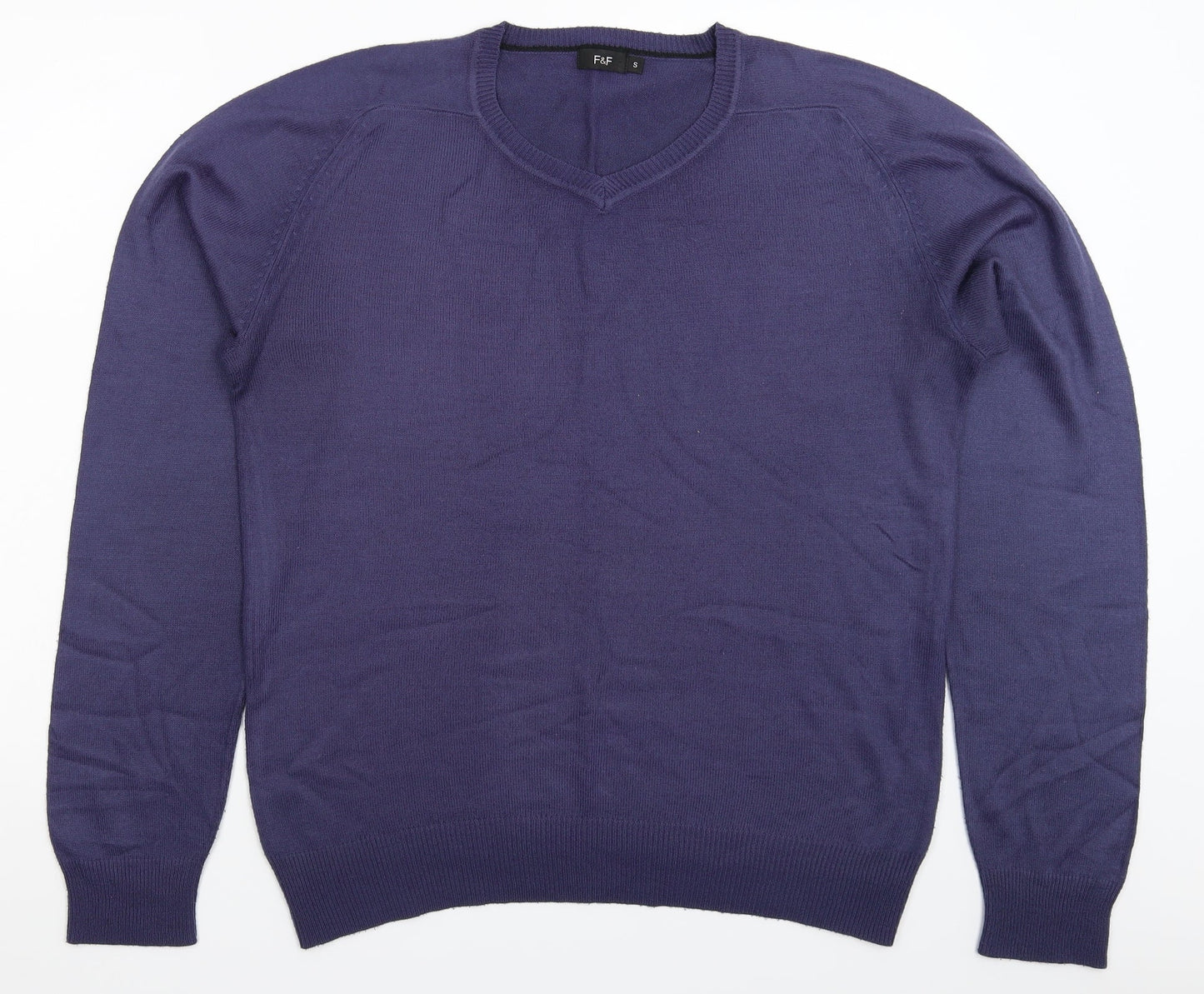 F&F Mens Blue  Knit Pullover Jumper Size S