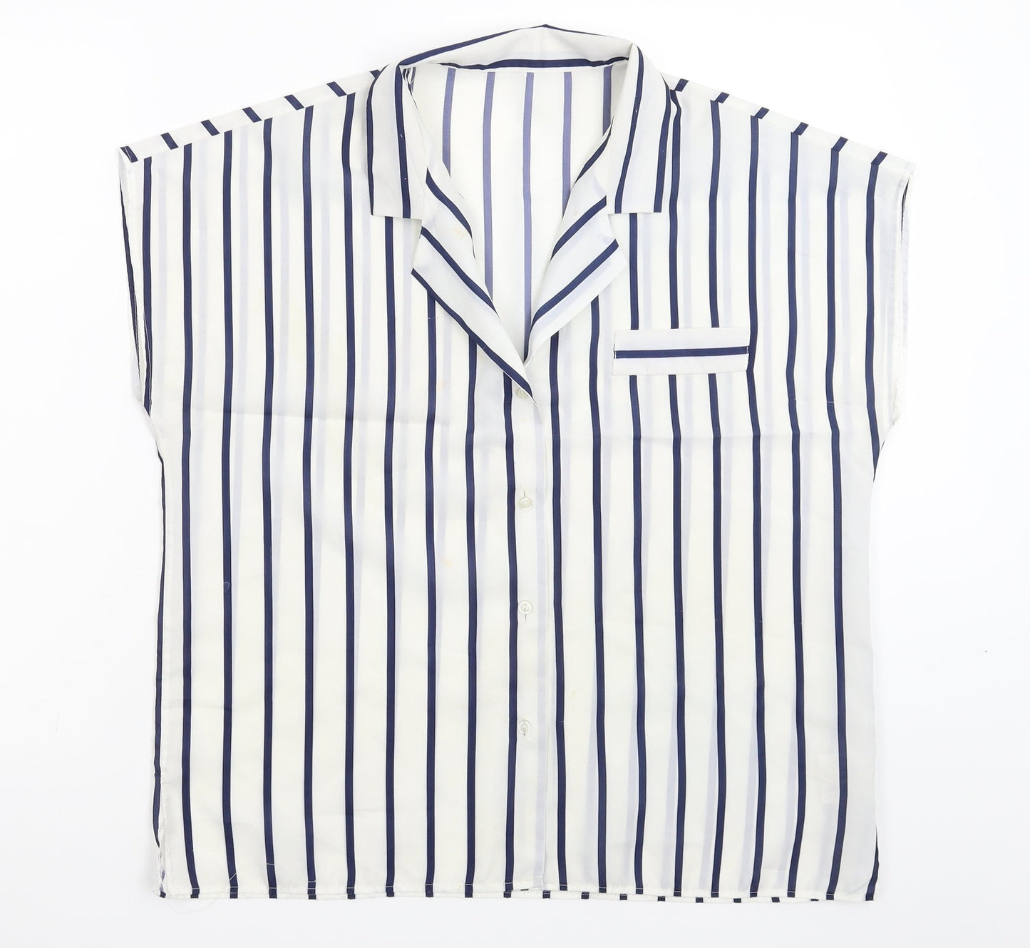 Littlewoods Womens White Striped  Basic Button-Up Size 16