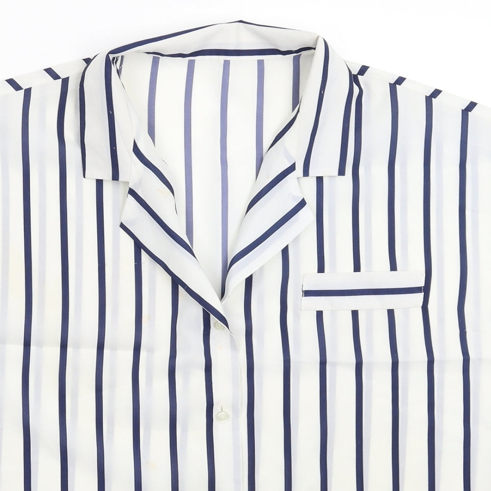 Littlewoods Womens White Striped  Basic Button-Up Size 16