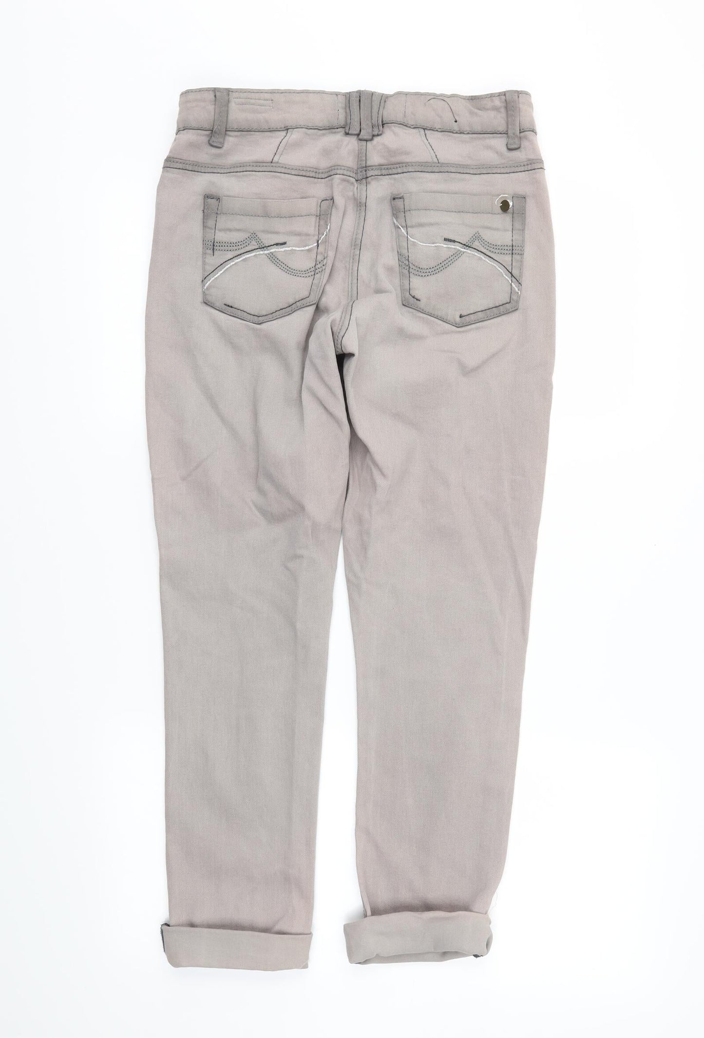 yesyes Womens Grey  Denim Straight Jeans Size 12 L24 in