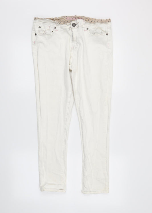 denimco Womens White  Denim Skinny Jeans Size 14 L24 in