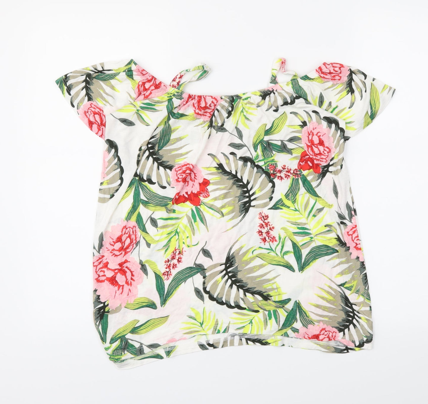 Dorothy Perkins Womens White Floral  Basic Blouse Size 8