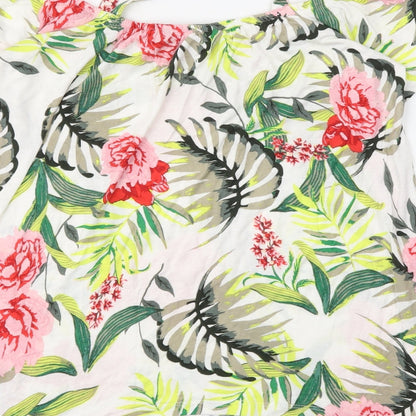 Dorothy Perkins Womens White Floral  Basic Blouse Size 8
